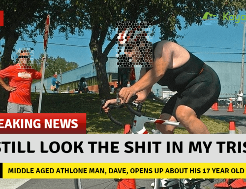 The Giggle: Middle aged Athlone man, Dave, reckons he still looks the sh!t in his 17 year old trisuit!